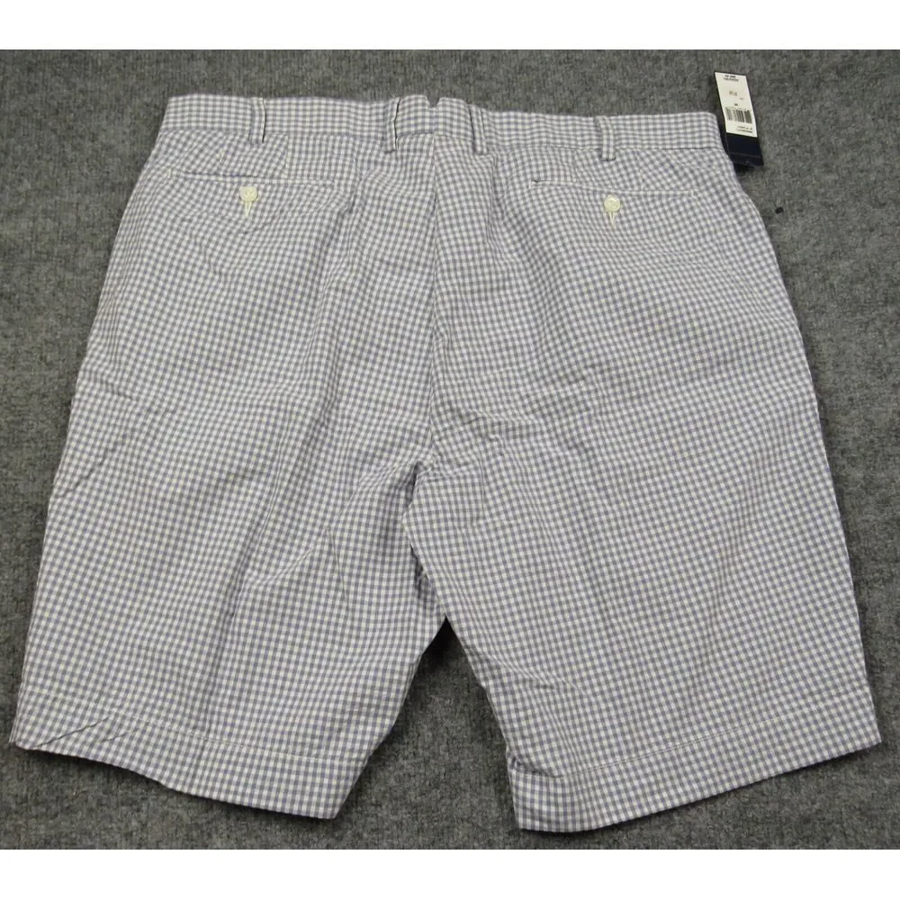 Polo Ralph Lauren Shorts Mens 38x9.5 Seersucker Chino Blue Gingham‎ Check